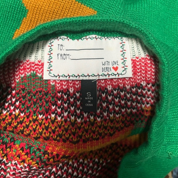 Womens Ugly Christmas Skirt Knit Stretch Mini Ornament Tinsel Green Red Small - Picture 9 of 9